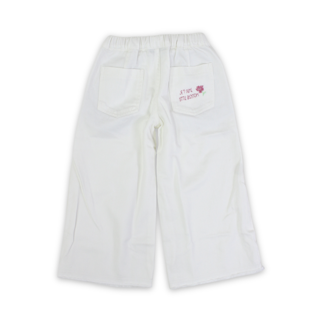 Girls Cotton Pants – Off-White