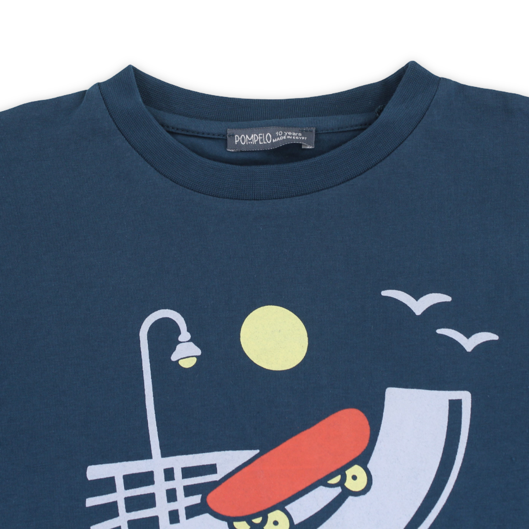 Boys Cotton T-Shirt – Petrol Blue