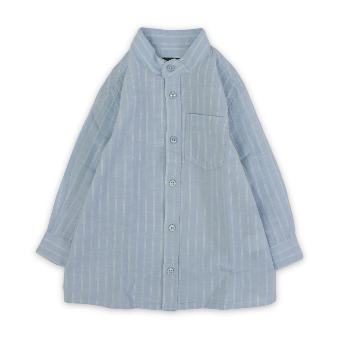 Boys Cotton Shirt – Baby Blue - Clothing - Pompelo