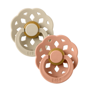 BIBS Boheme Pacifier 2 PACK Latex Size 2 Vanilla/Peach