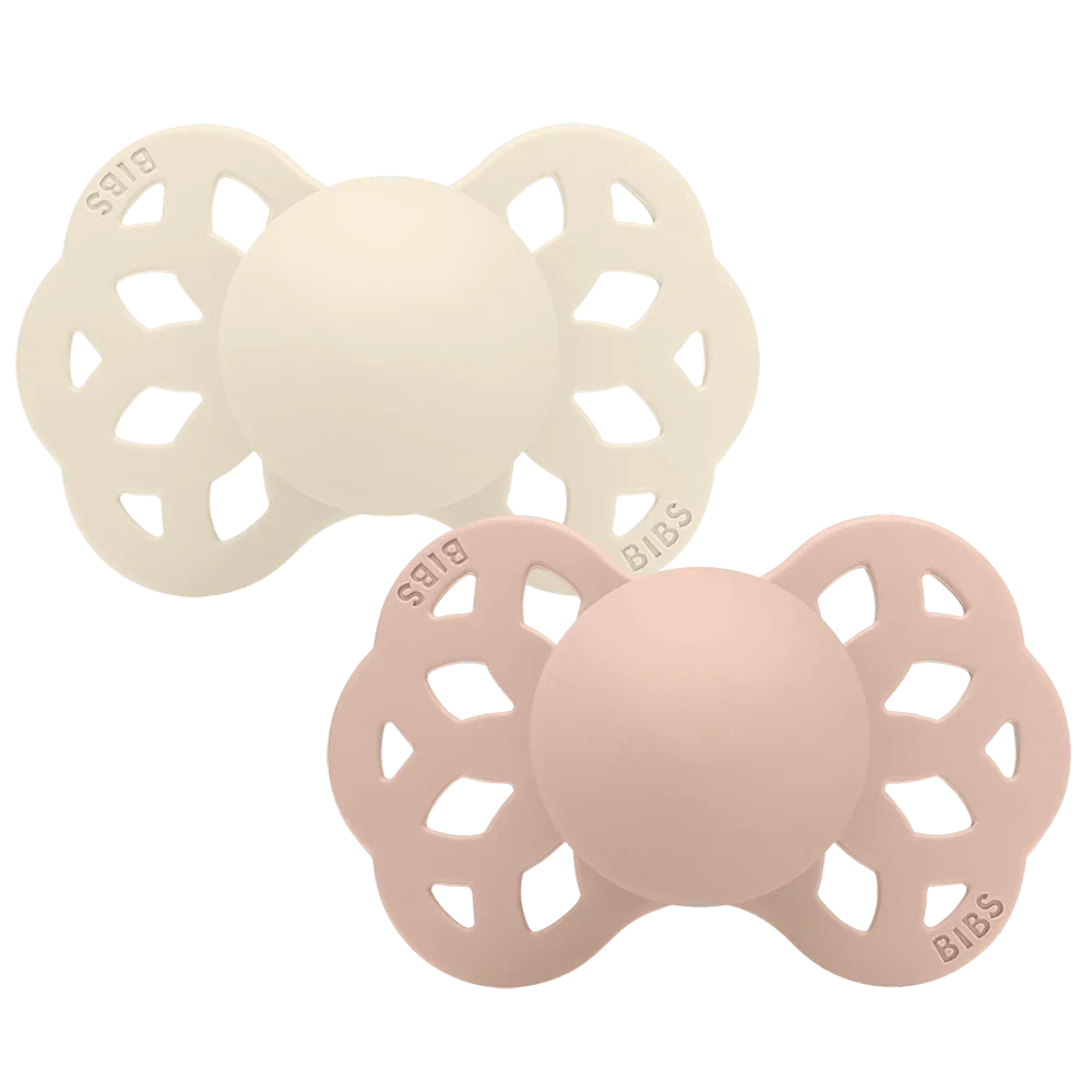 BIBS Infinity Pacifiers Pack of 2 – Ivory/Blush - Baby Essentials