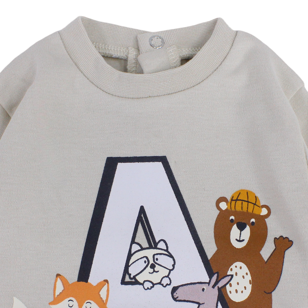 Baby Boys Cotton T-Shirt – Beige