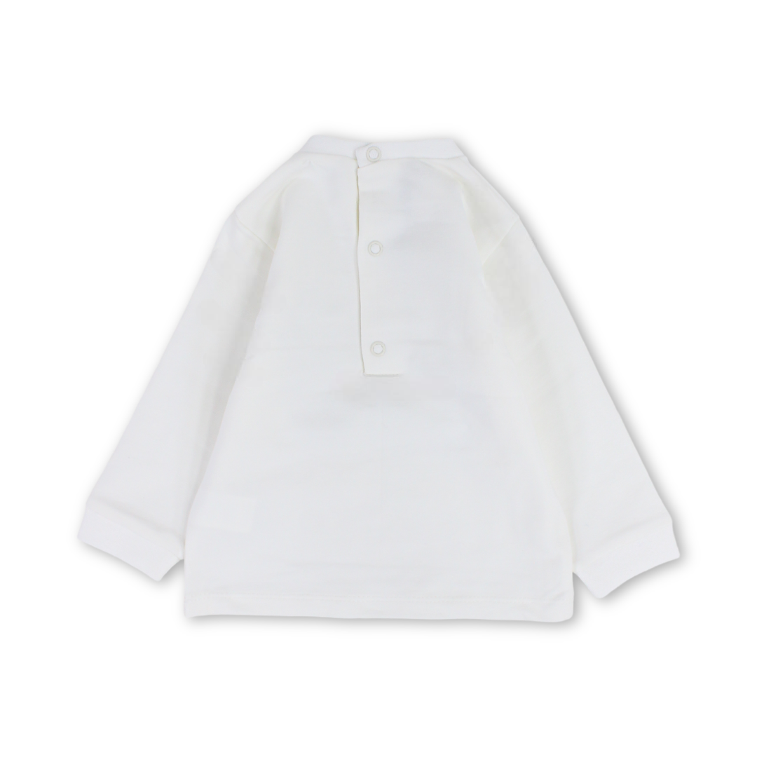 Baby Boys Cotton T-Shirt – Off-White with "Vroom" Print