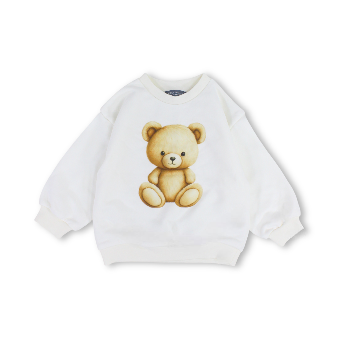 Baby Girls Cotton T-Shirt – Teddy Bear Print