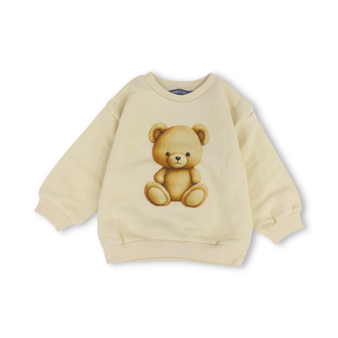 Baby Girls Cotton T-Shirt – Teddy Bear Print
