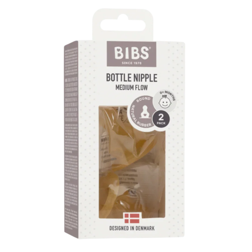 2 of Pack– BIBS Bottle Nipple  Latex Medium Flow