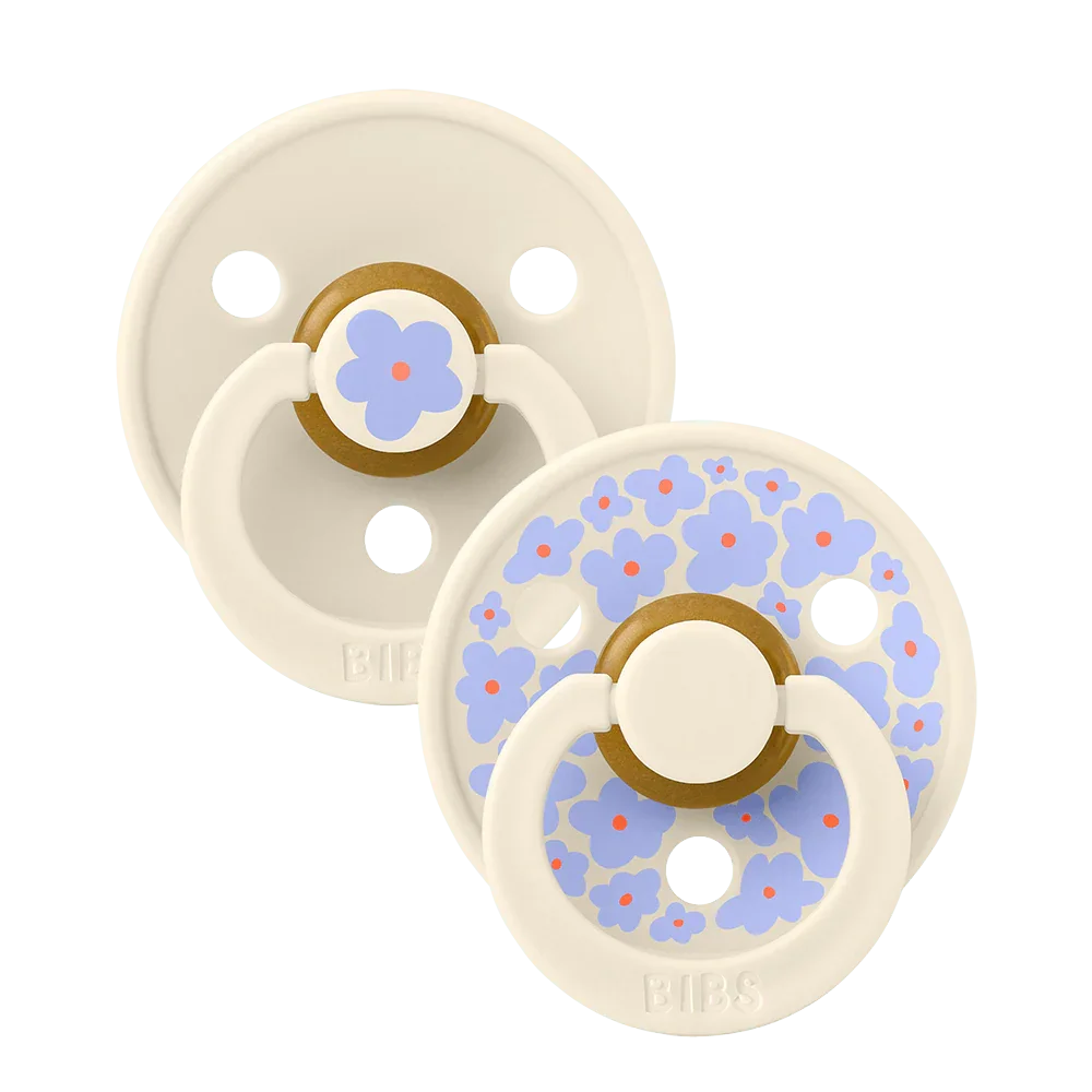 BIBS Studio Color Baby Pacifier 2-PACK Latex Size 1 Jasmine/Ivory Mix