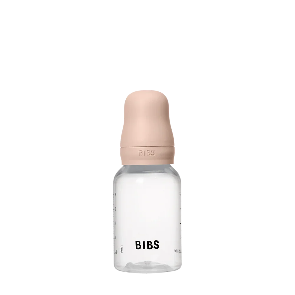 BIBS Round Silicone Baby Bottle 1-Pack 150 ml Slow Flow – Blush