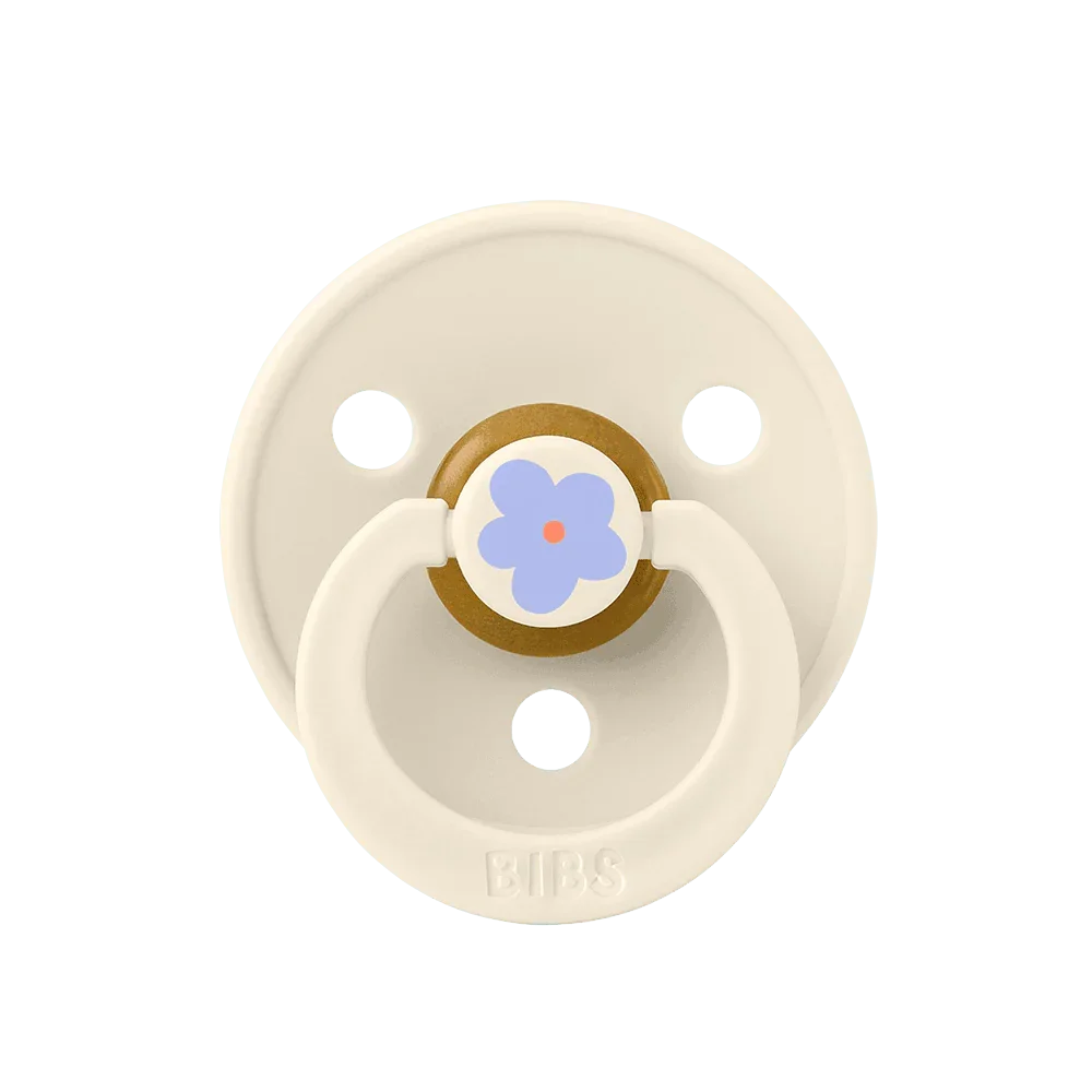 Pack of 2 - BIBS Pacifier (Jasmine Latex, Size 2, Ivory Mix)