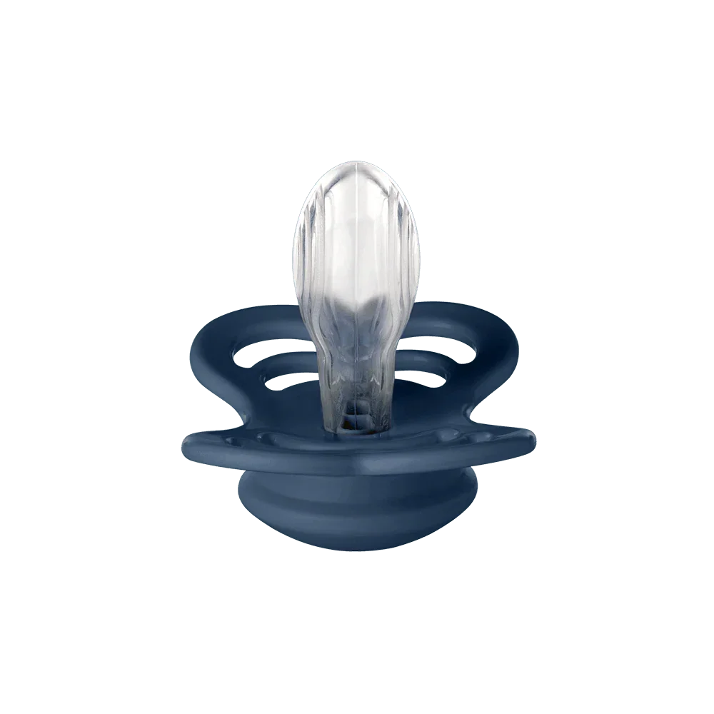 BIBS Supreme Cloud & Steel Blue Silicone - Size 2 (Pack Of 2)