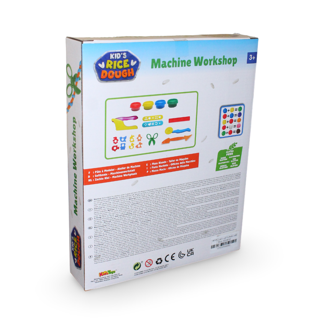 Kids Rice Dough Machine Workshop Play Set with 4 Dough Cups