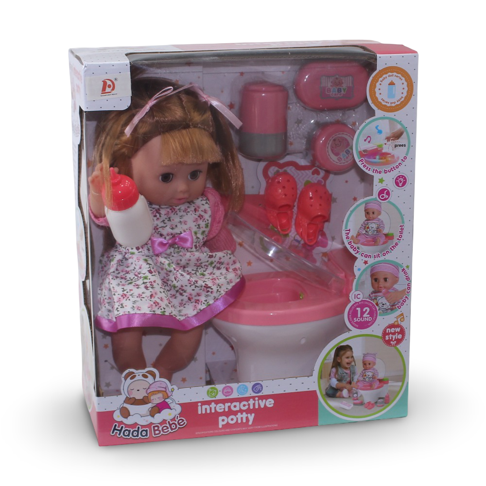 Hada Bebe Interactive Potty Doll Play Set – 35 cm & 12 Sounds - Toys - OKO
