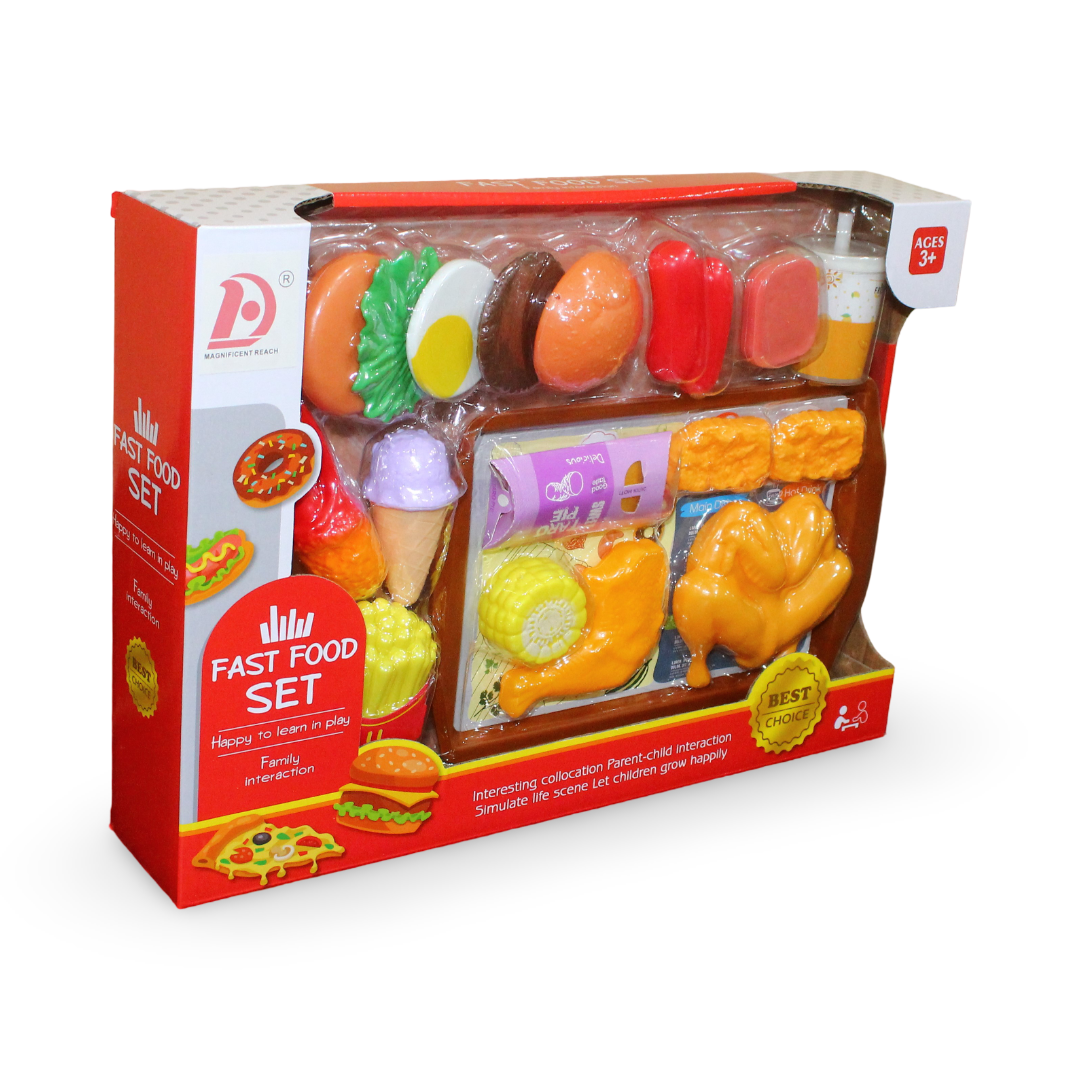 Fast Food Play Food Set – 19 Pieces - Toys - Saba Toys