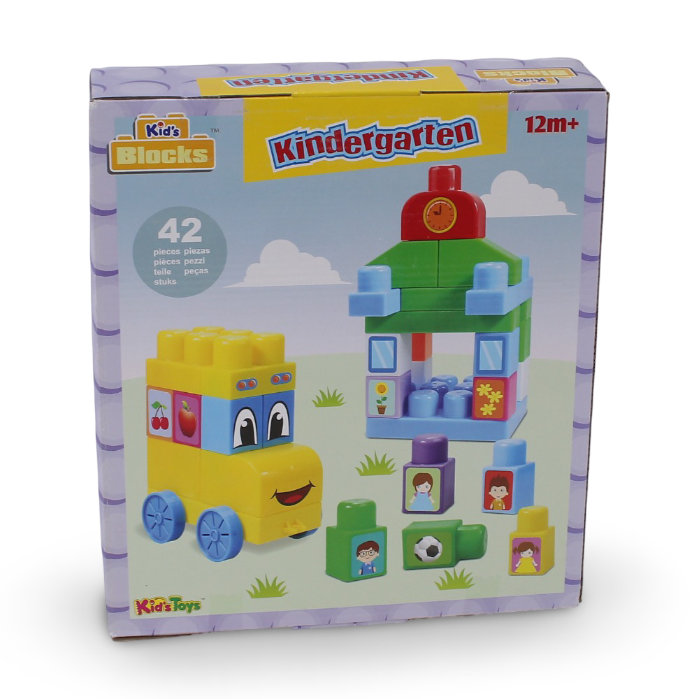 Kids Blocks Kindergarten – Vehicle & KG Building Blocks (42 Pieces) - Toys - Kid's Toys