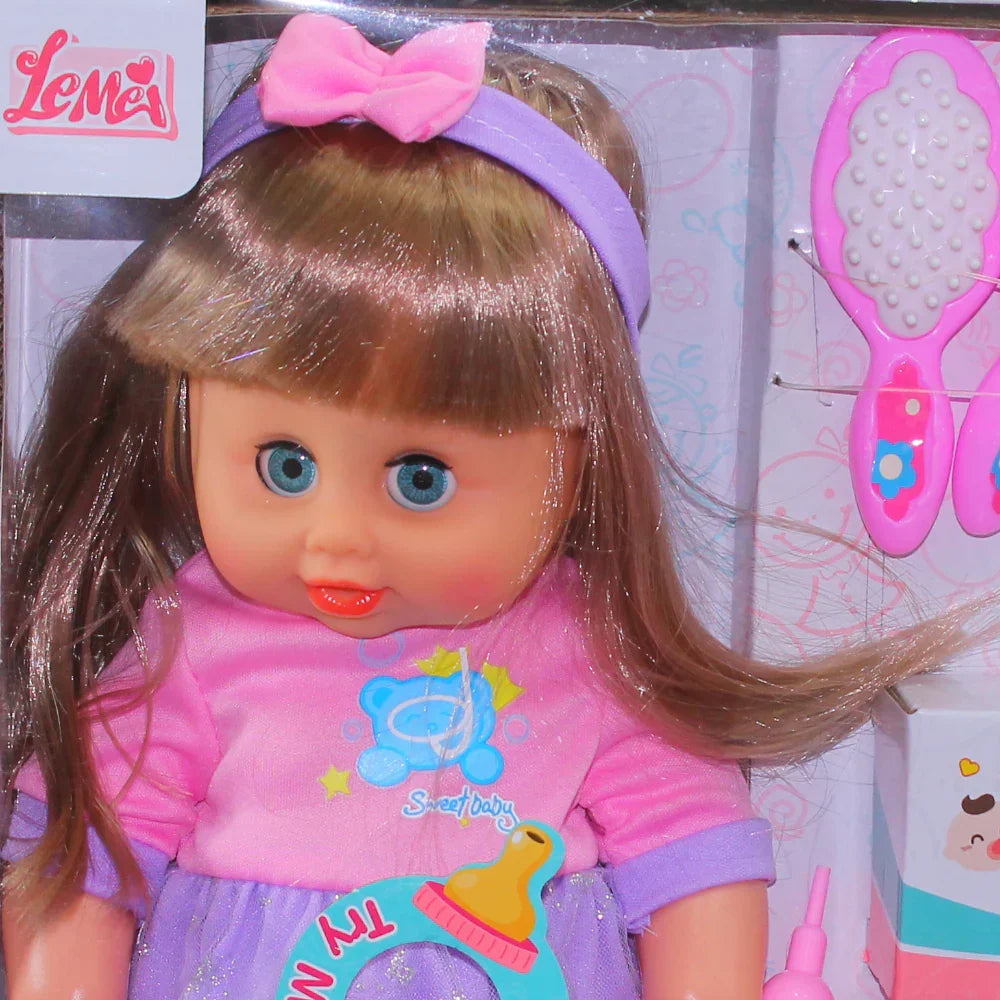 Lemei Toys Sweet Playset Baby Doll with Hair Tools and Diaper