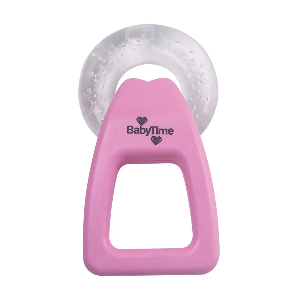 Baby Time Water Teething Ring with Handle - Pink