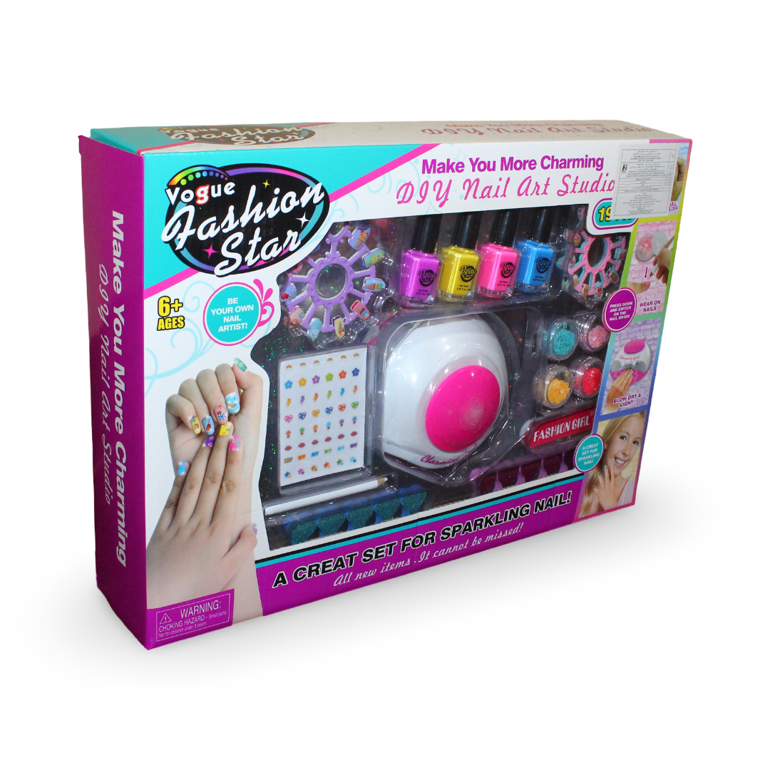 DIY Nail Art Studio Set with Nail Dryer & Manicure Accessories - Toys - OKO