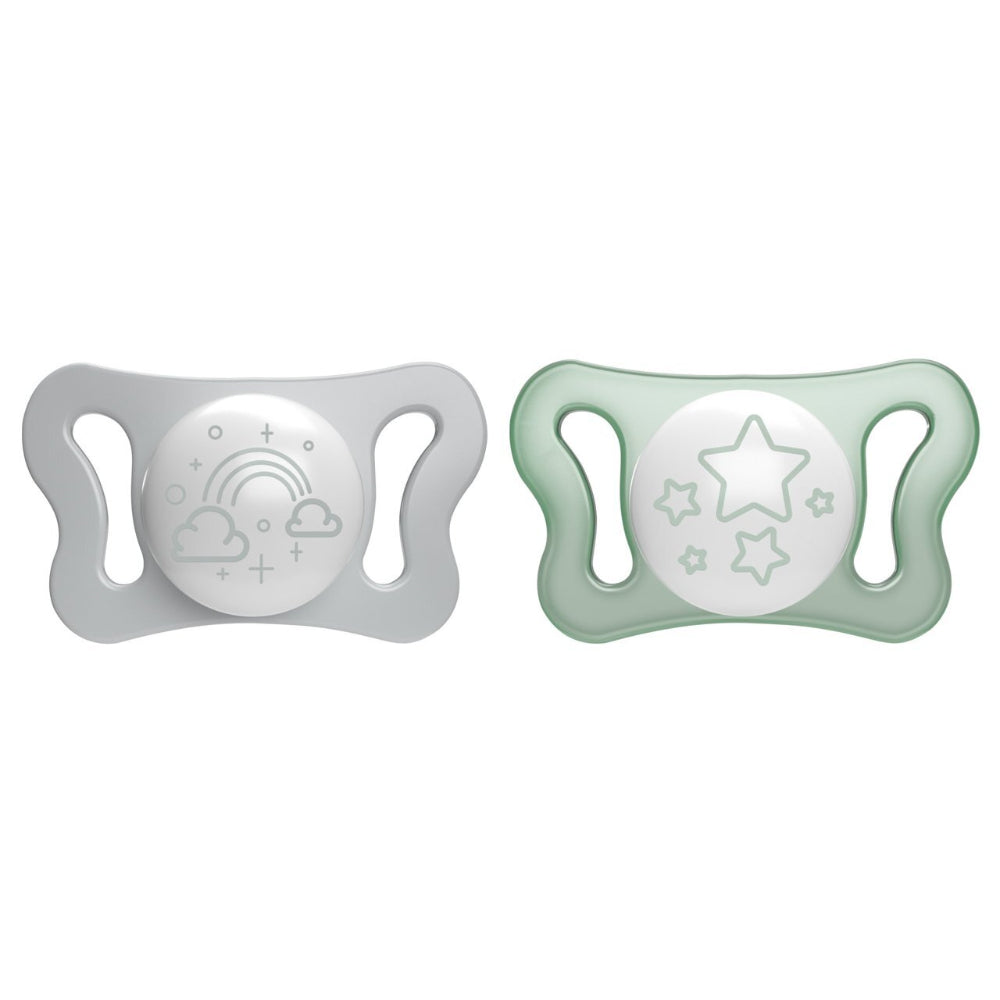 Chicco PhysioForma Micro Silicone Pacifiers 2-Pack – Mint & Grey