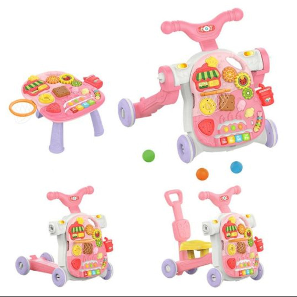 Huanger 4-in-1 Baby Multifunction Walker – Pink - Toys