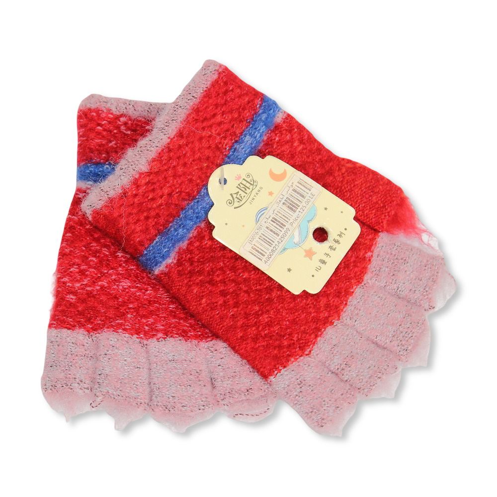 Childrens Half-Finger Gloves – Red - Assortments - Fancy