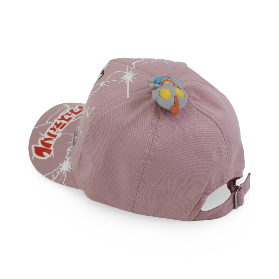 Girls Cotton Cap – Dusty Pink with Ultraman Print