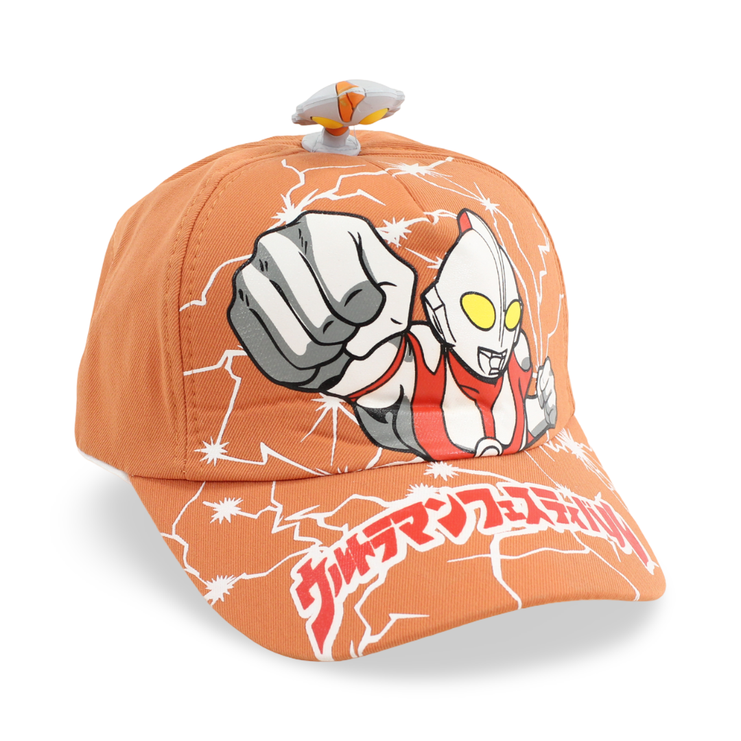 Boys Cotton Cap – Orange with Ultraman Design - Clothing - Fancy