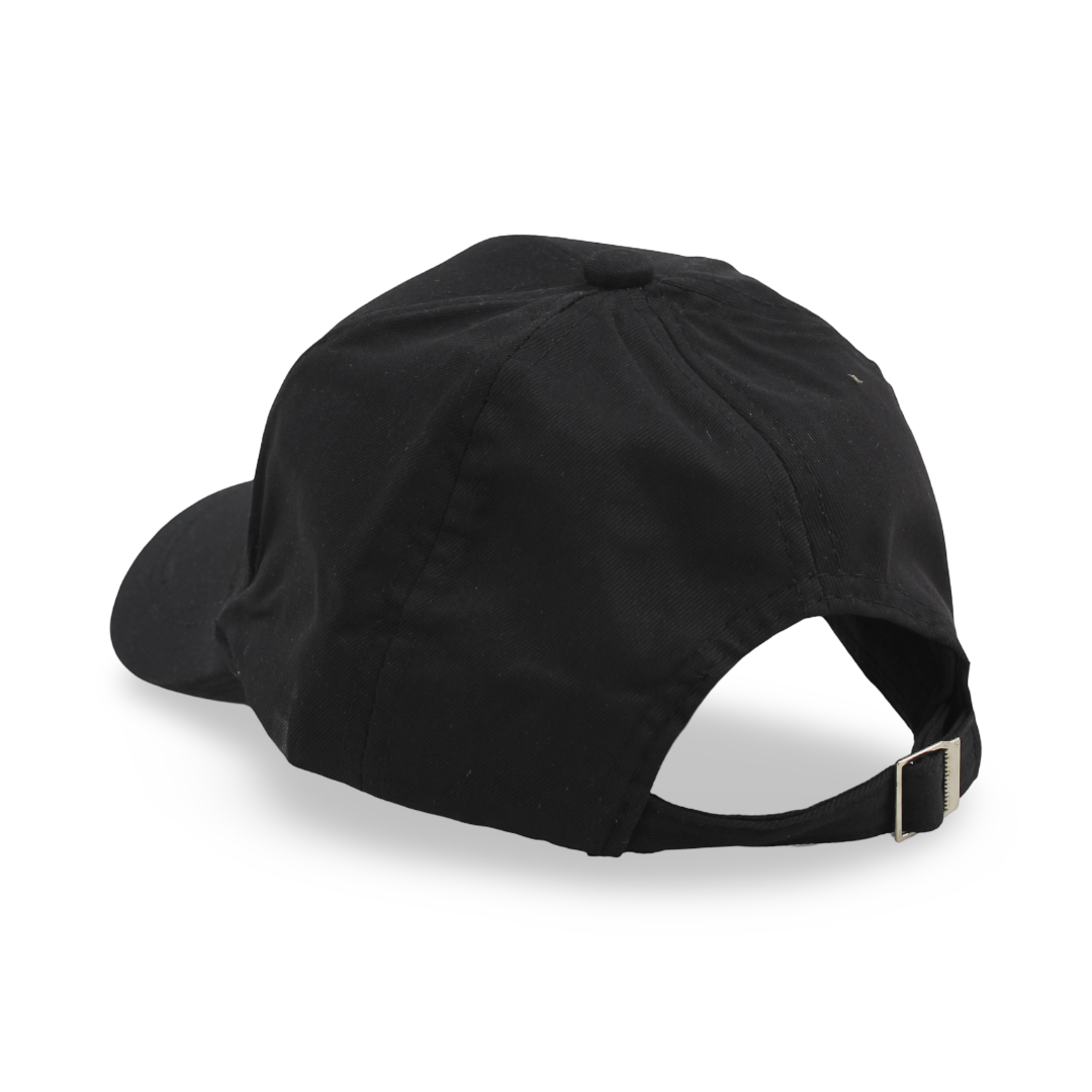 Girls Cotton Cap – Black with Heart Embroidery