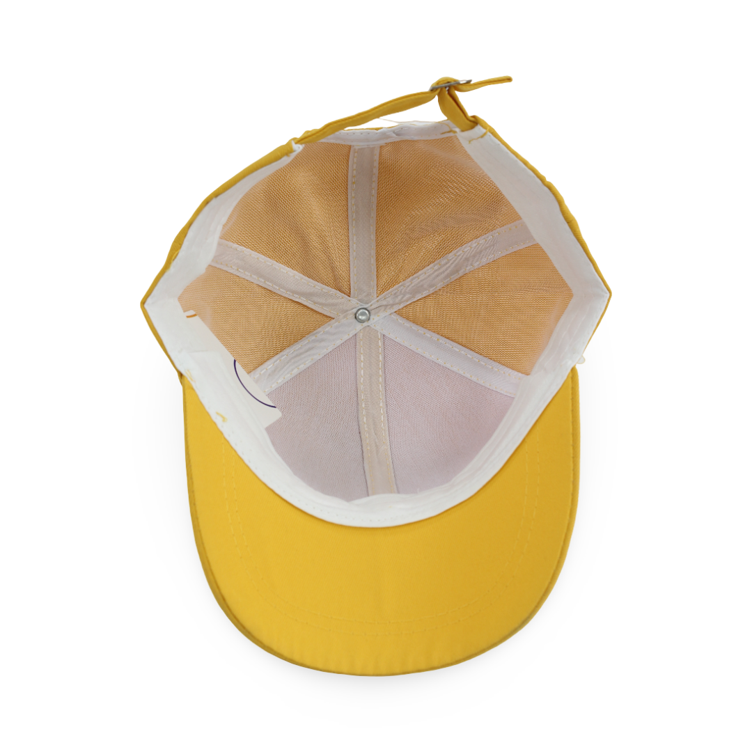 Unisex Cotton Cap – Yellow with Elephant Design