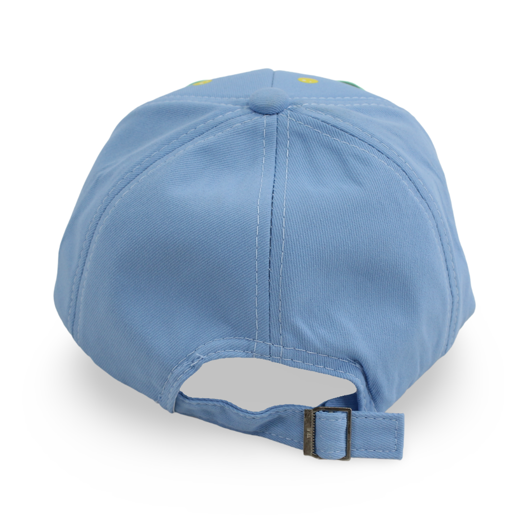 Boys Cotton Cap – Baby Blue with Frog Design