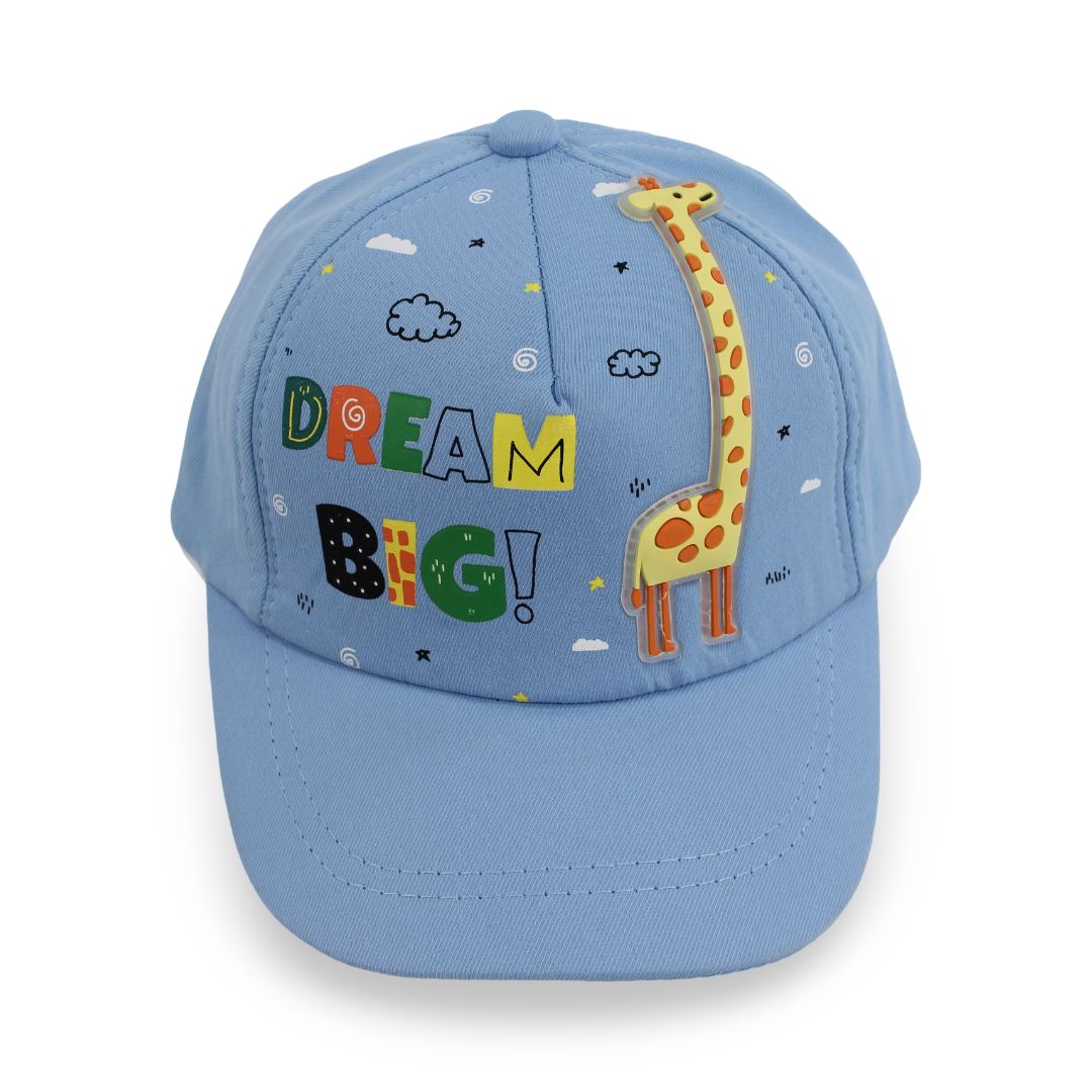 Boys Cotton Cap – Baby Blue with "Dream Big" Design - Clothing - Fancy