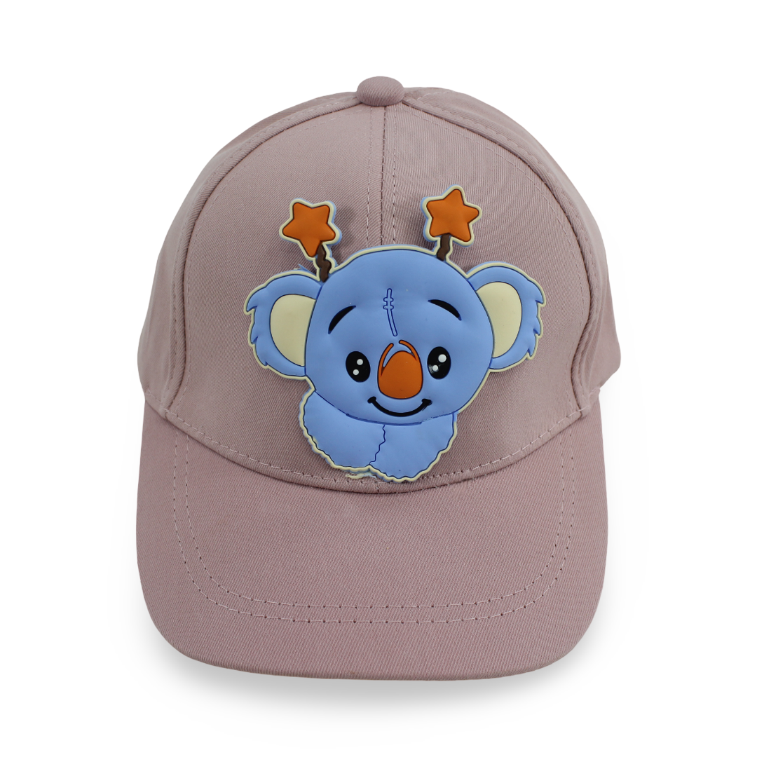 Girls Cotton Cap – Dusty Pink with Elephant Design - Clothing - Fancy