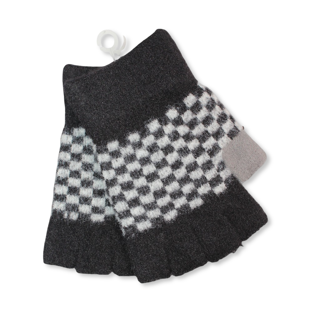 Square Children Gloves – Black*White - Clothing - Fancy