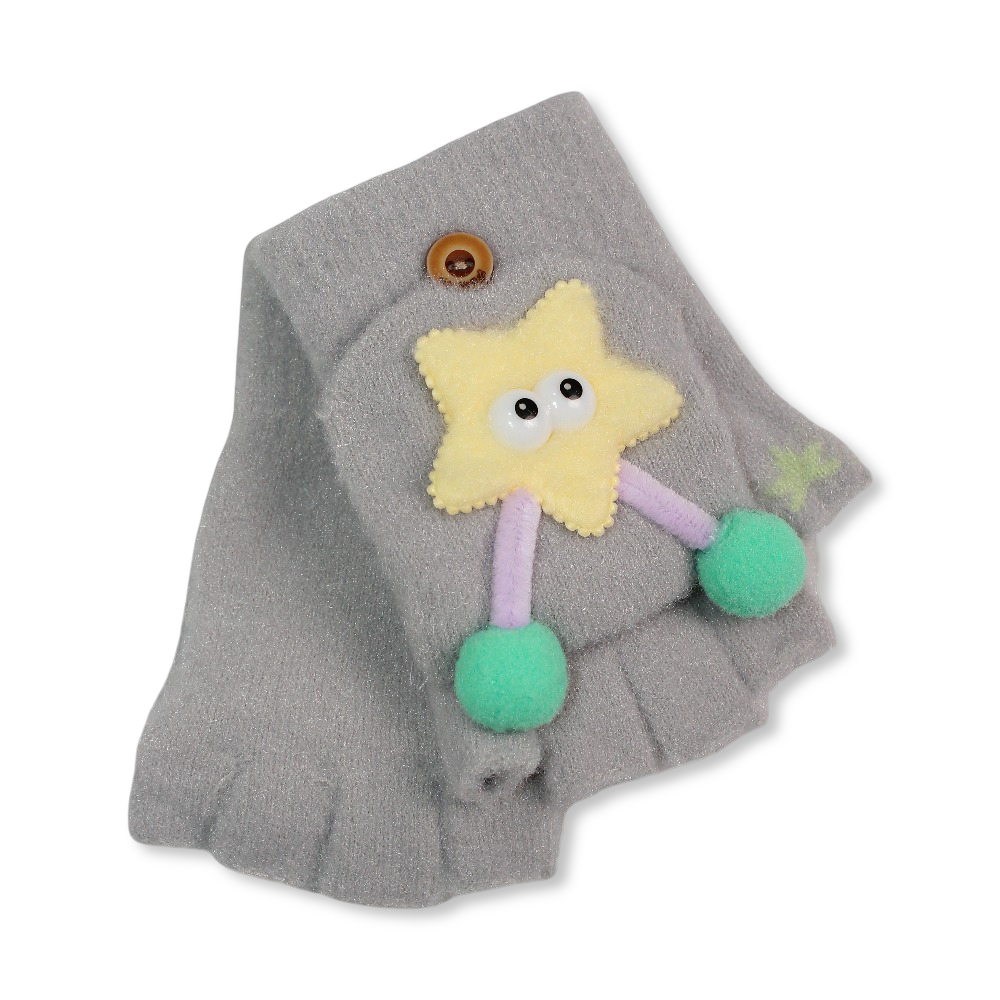 Star Half Finger Gloves – Grey - Clothing - Fancy