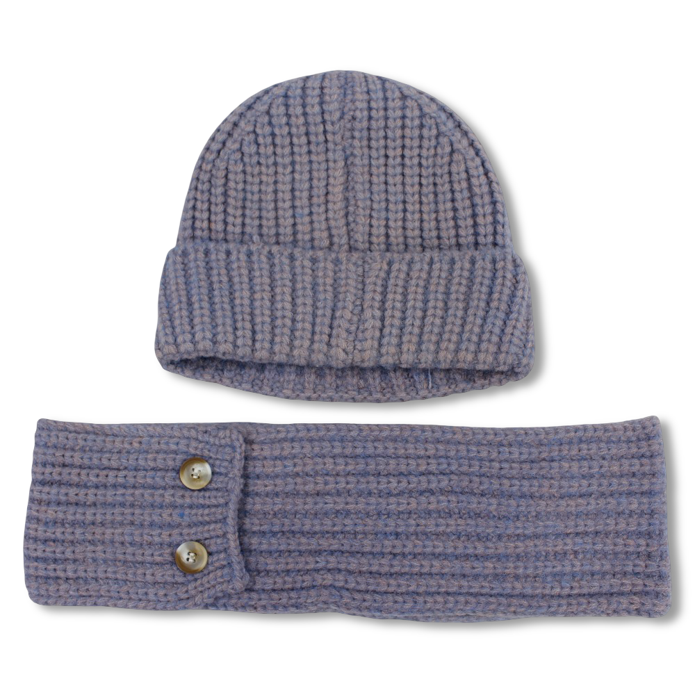 Unisex Beanie & Scarf Set – Baby Blue