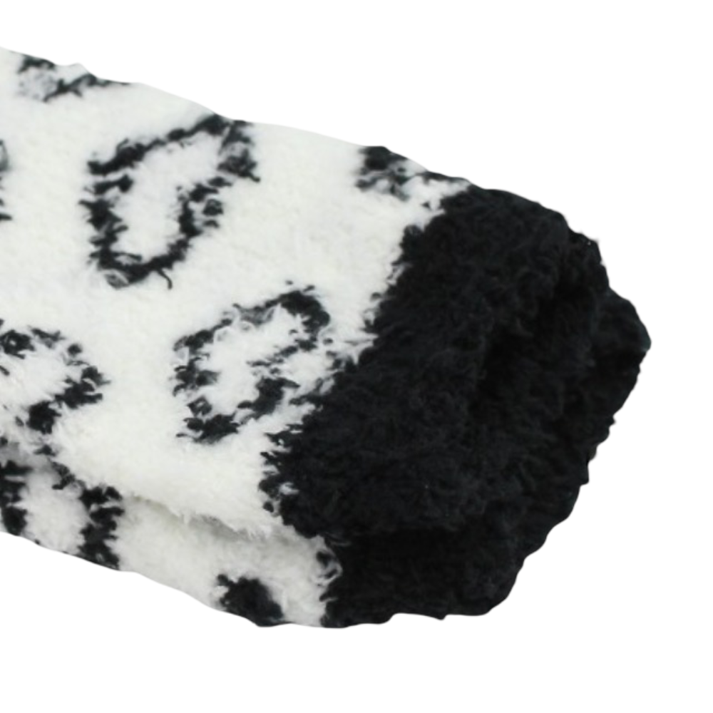 Girls Socks – Black with Hearts Design