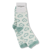 Girls Socks – Mint with Hearts Design