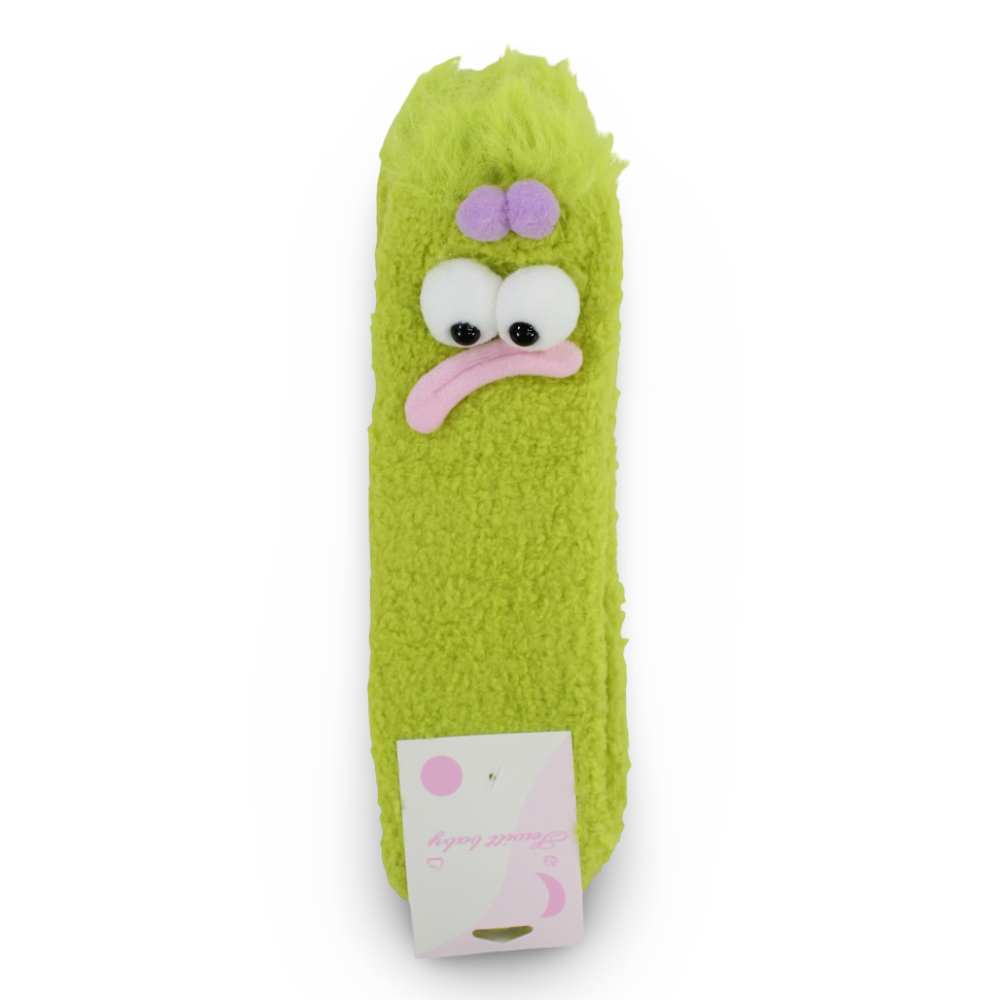 Unisex Socks – Lemon Green with Big Eyes Design