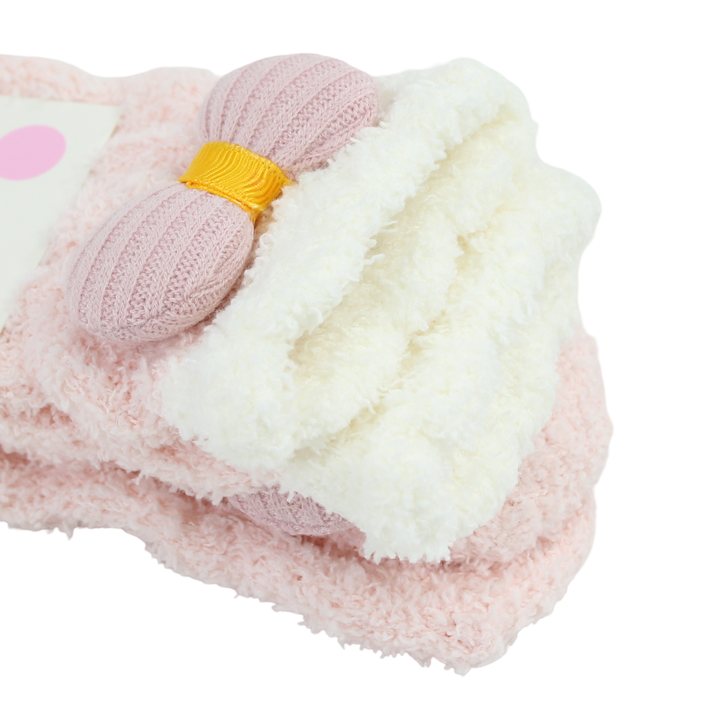 Girls Socks – Pink with Bow Design