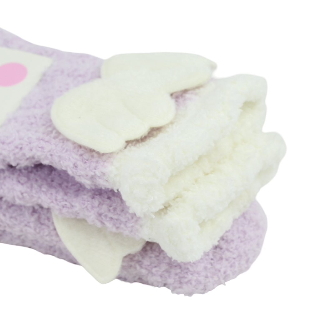 Girls Socks – Purple with Wings Design