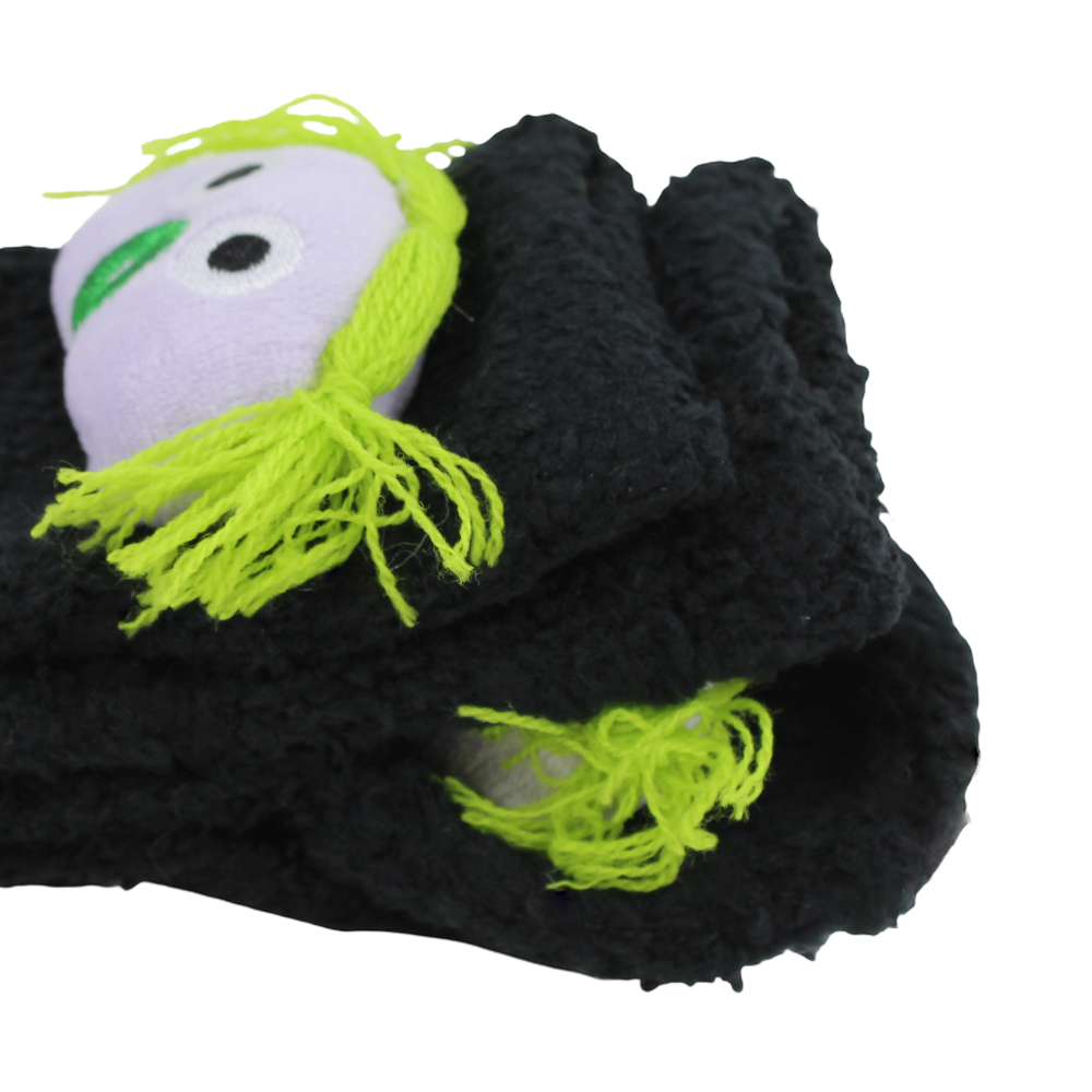 Girls Socks – Black with Doll Design