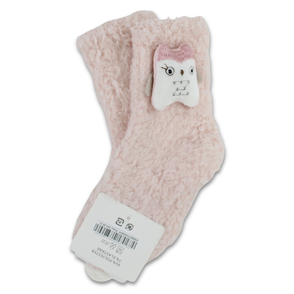 Girls Socks – Pink with Owl Design