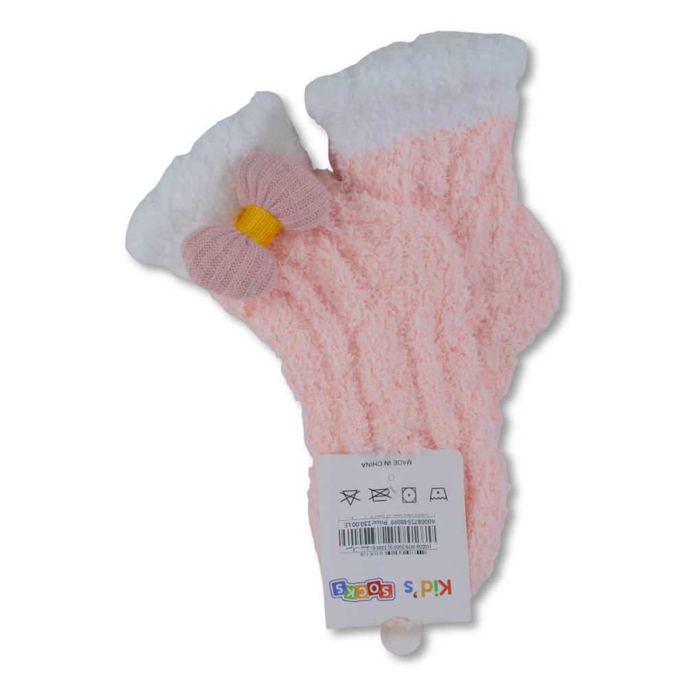 Girls Socks – Pink with Bow Design