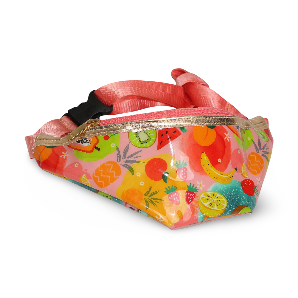 Girls Waist Bag – Salmon with Fruits Design - School - Fancy