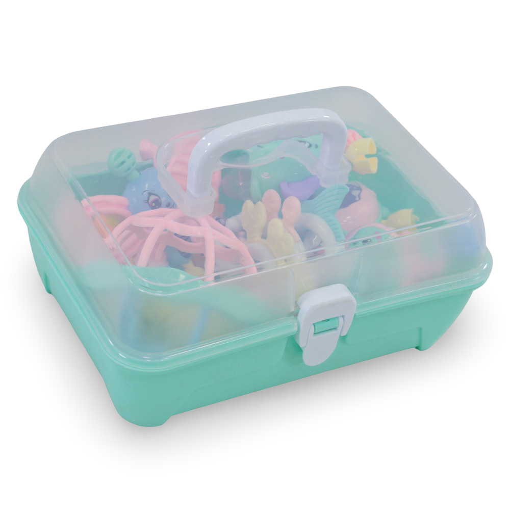 Baby Rattle and Teether Box - Mint 10 Pcs