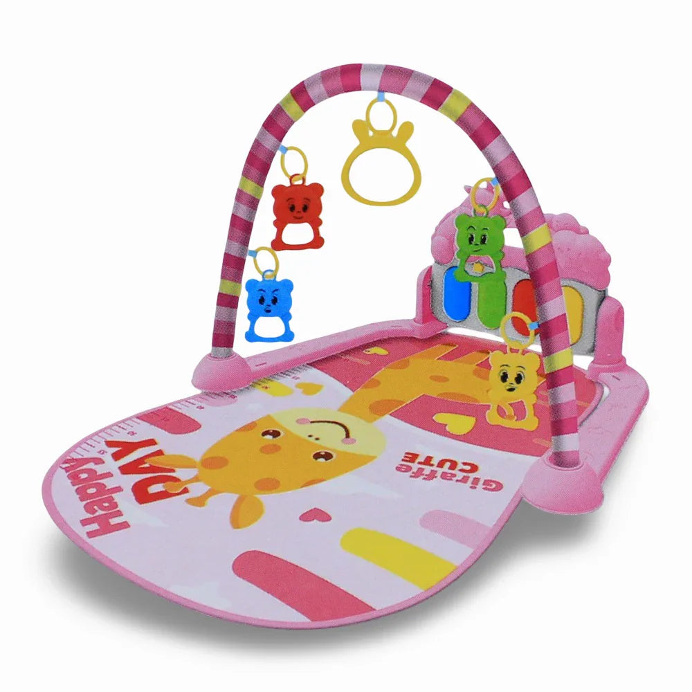 Children's Piano Fitness Rack - Pink with a Giraffe Print