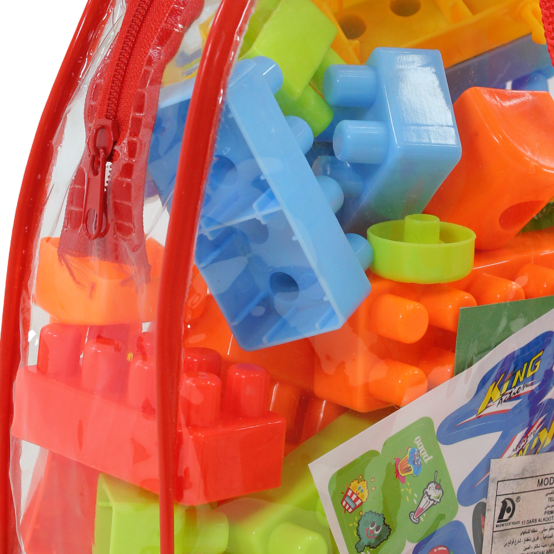 Building Blocks Set with Backpack Storage Bag – 59 Pieces Multicolor