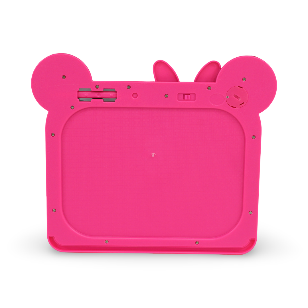 LCD Writing Tablet with Stylus – Black & Pink Bow Design
