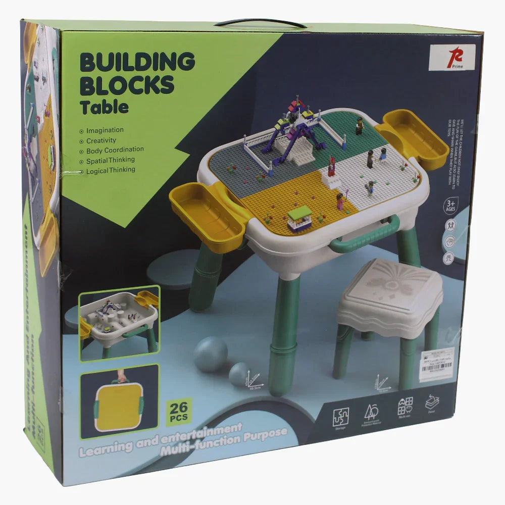 Building Blocks Table with Chair – 26 Pieces