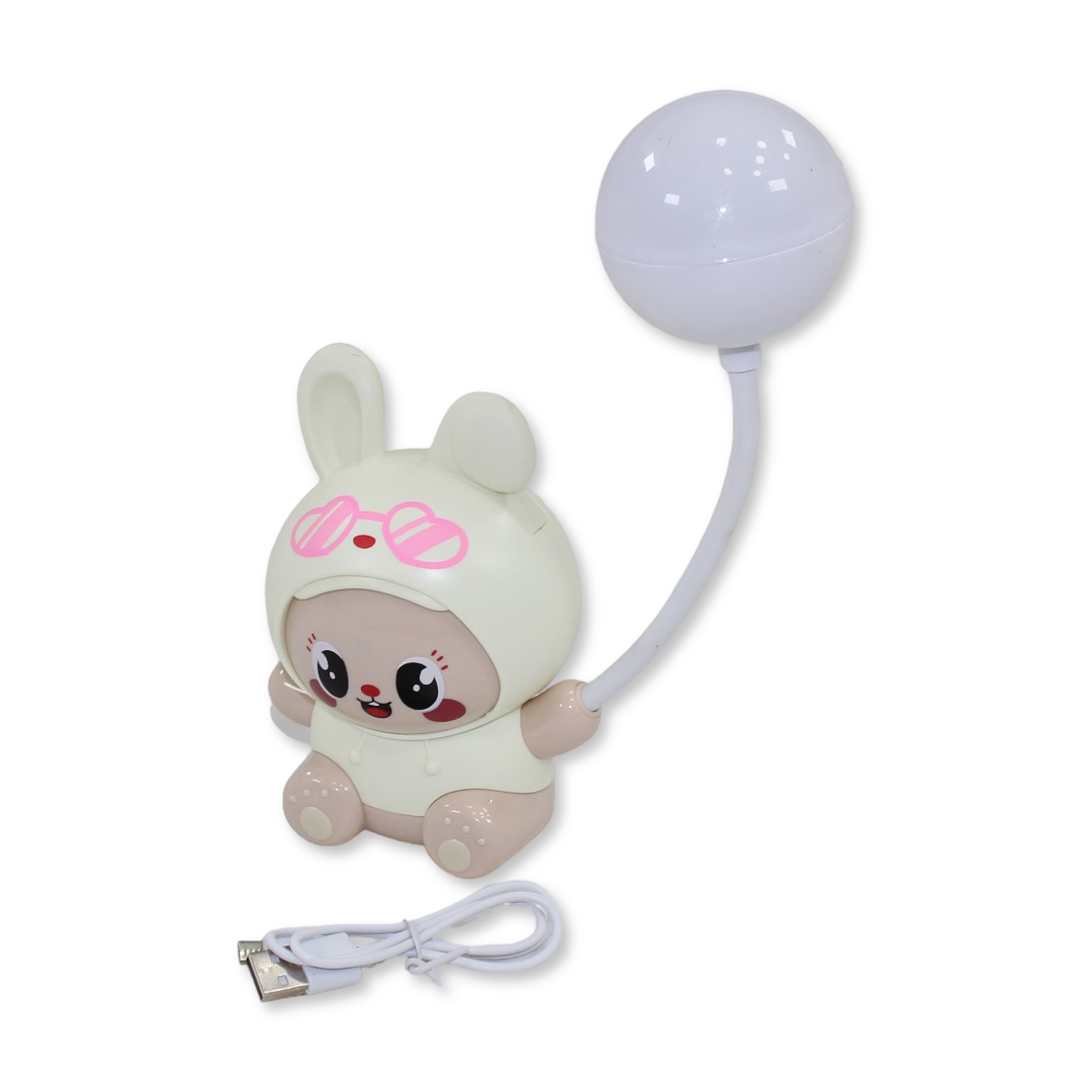 Prime Rechargeable Table Lamp – Beige with Cartoon Frog Design - Assortments