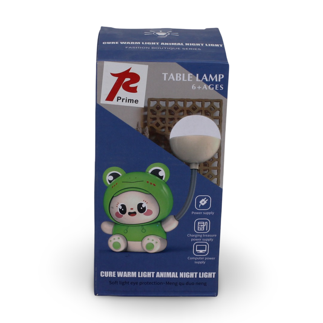 Prime Rechargeable Table Lamp – Pink with Cartoon Frog Design